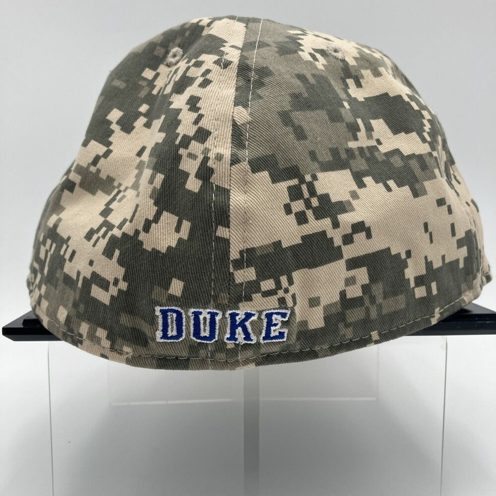 Nike Duke Blue Devils Camo Fitted Hat 7 5/8 Green Blue D NCAA Cotton Cap - Picture 5 of 12